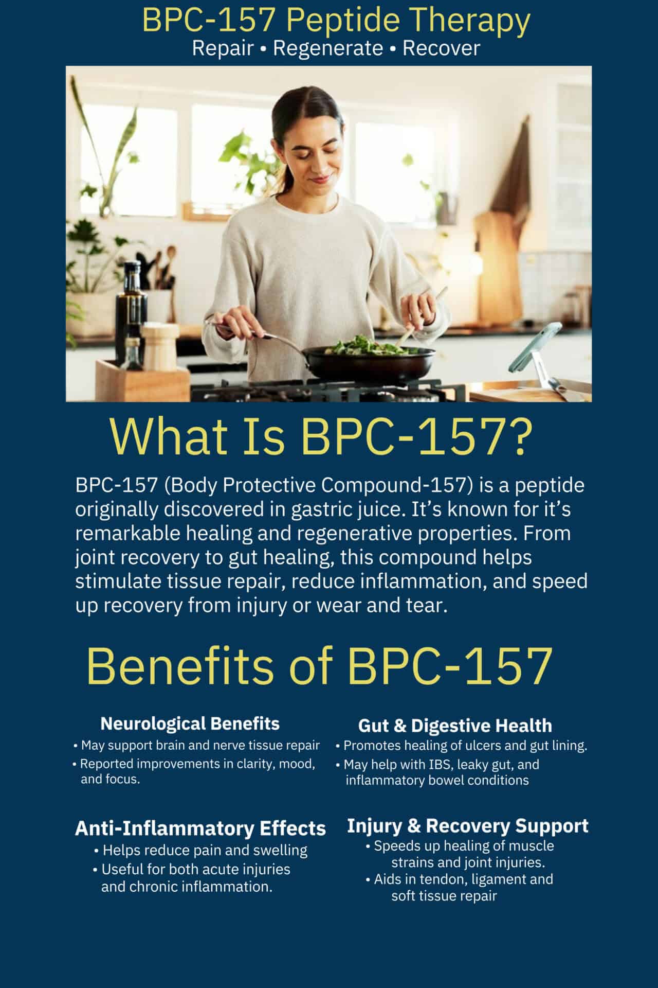 BPC-157 peptide therapy benefits and uses overview.